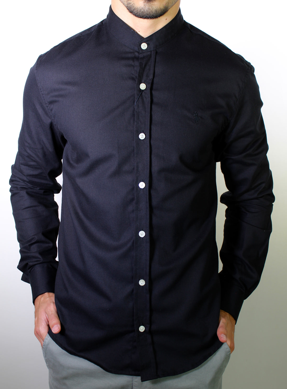 Camisa RL Manga Longa Gola Padre - Preto