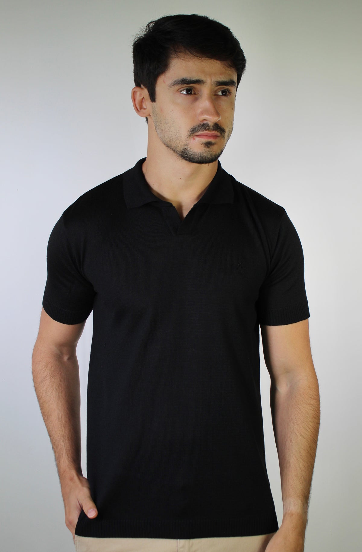 Camisa RL Polo Tricot Gola V - Preta