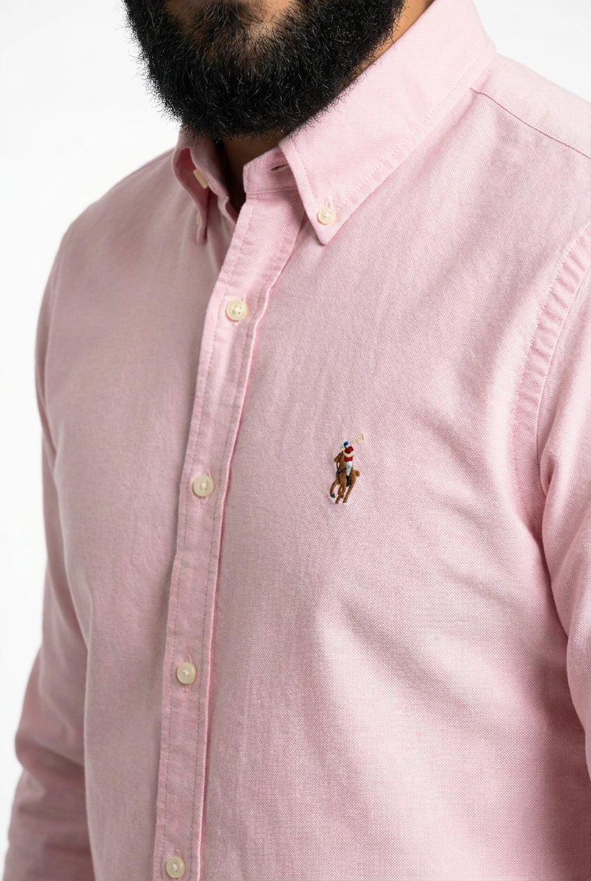 Camisa Social Lisa RL Manga Longa - Rosa