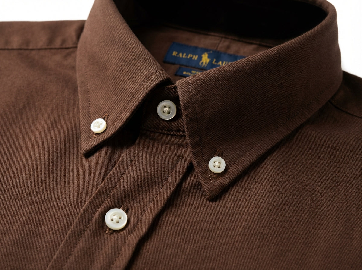 Camisa Social Manga Curta RL - Marrom