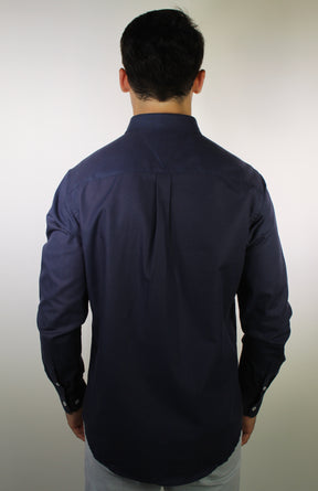 Camisa Social Lisa Manga Longa TH Classic  - Azul Marinho