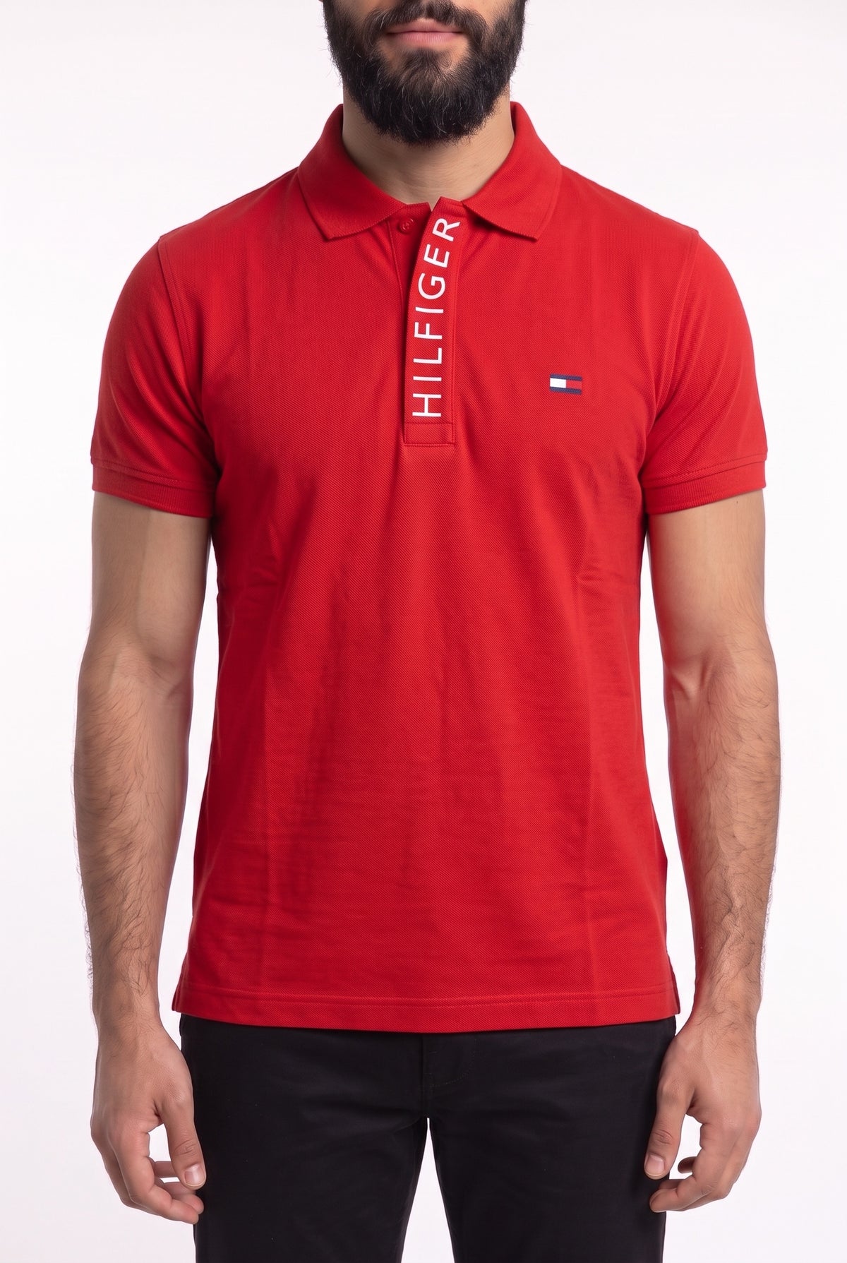 Camisa Gola Polo TH Statement Line - Vermelha