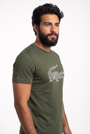 Camiseta LCT Handwritten Croco Logo - Verde Musgo