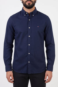 Camisa Social Lisa Manga Longa TH Classic  - Azul Marinho