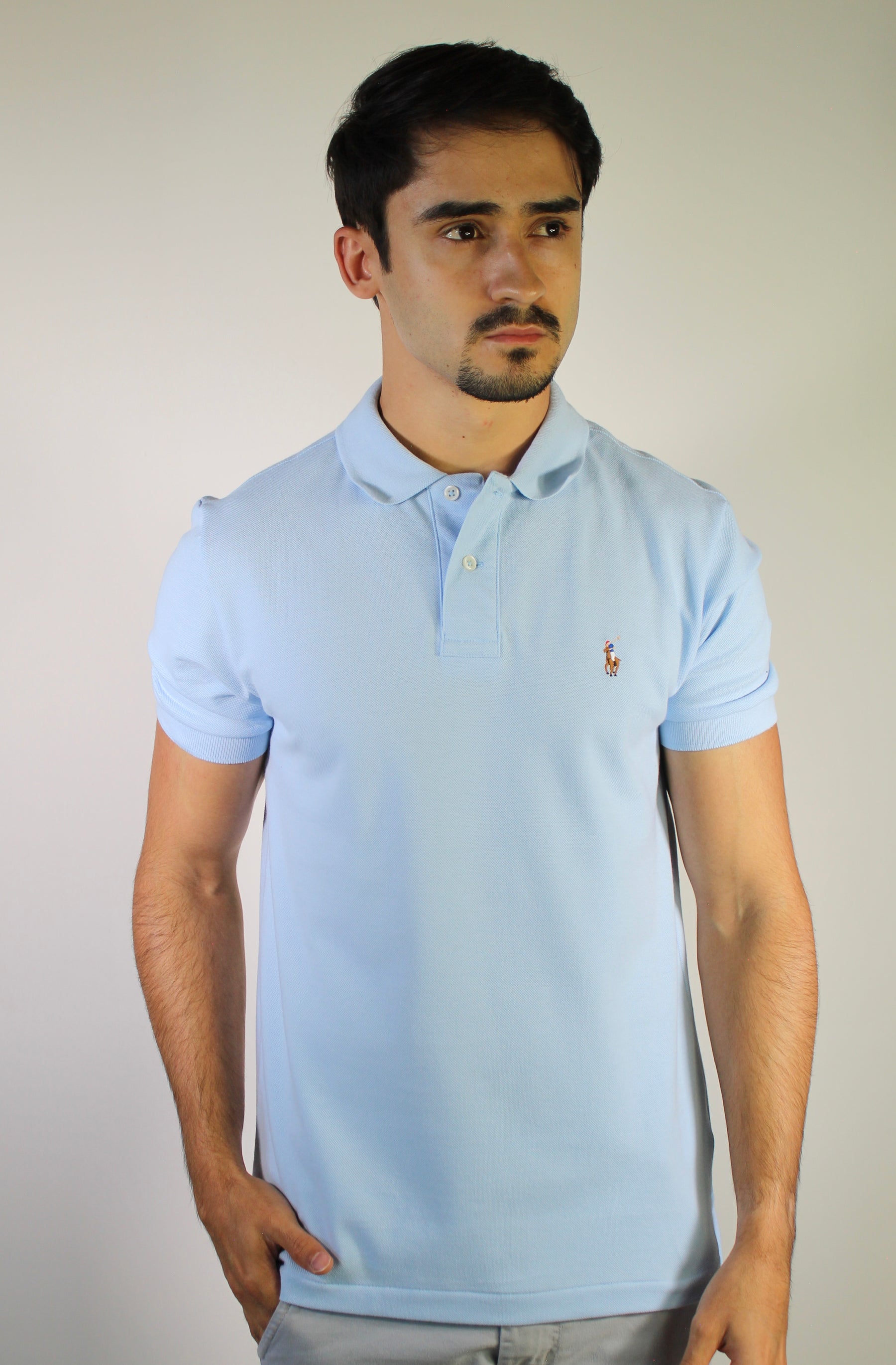 Camisa Gola Polo RL - Azul Claro Small Pony Colorido