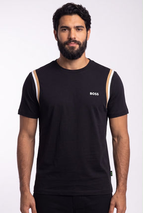 Camiseta Boss Contrast Dual Stripe - Preta