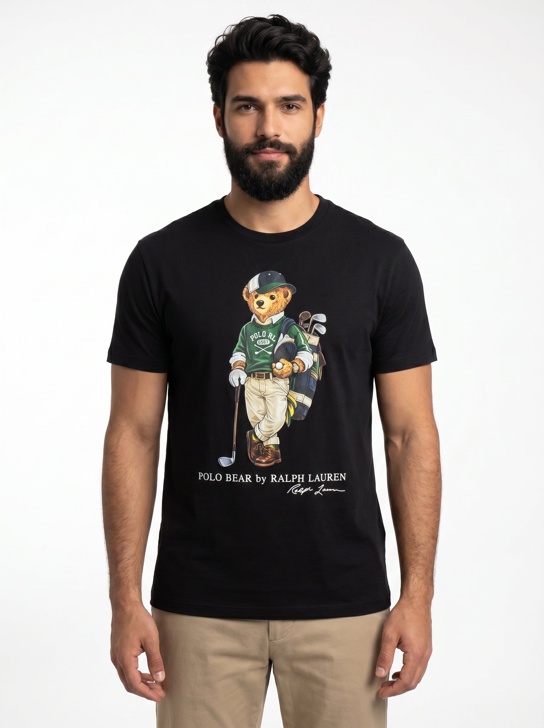 Camiseta RL Iconic Bear Golf Club - Preta