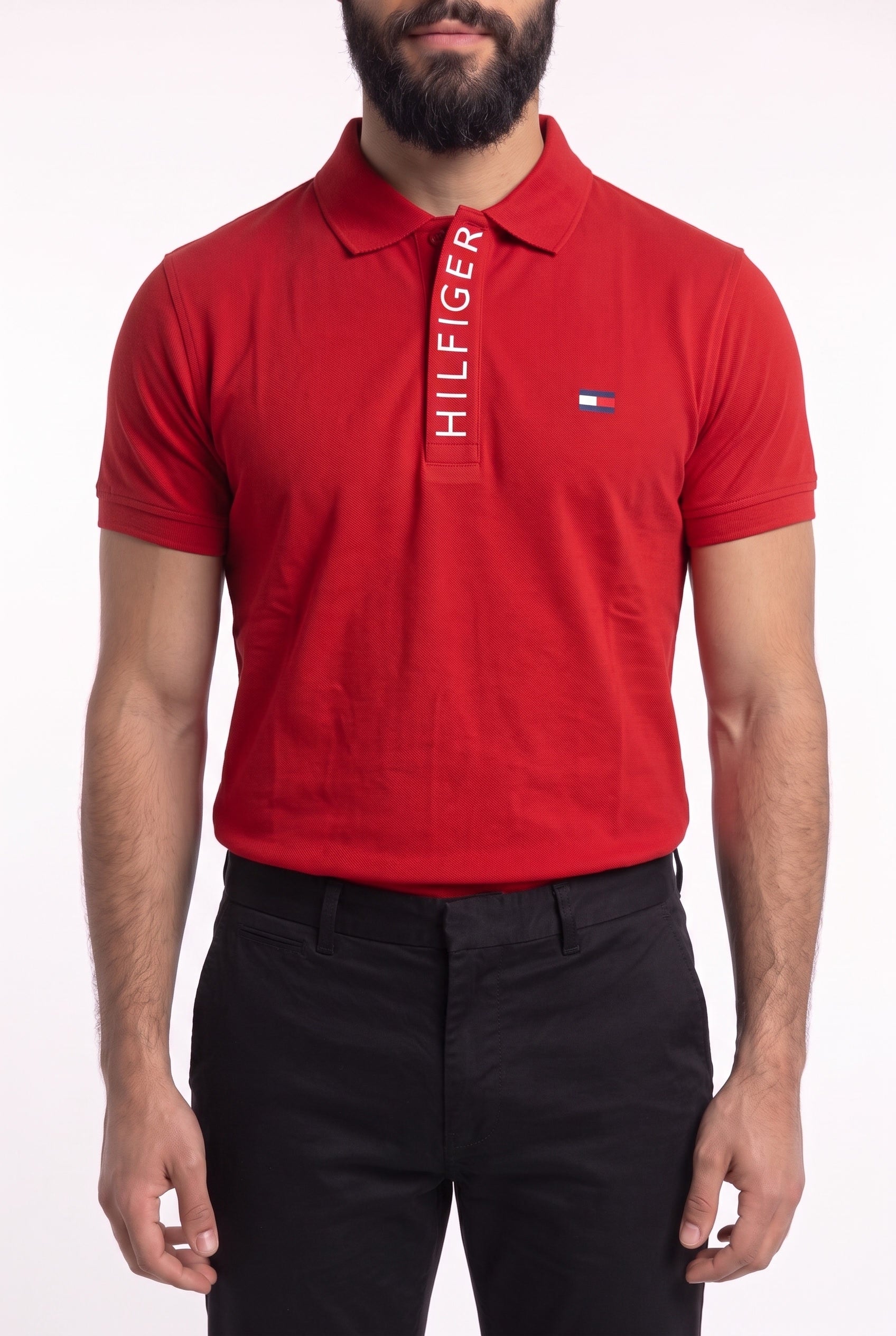 Camisa Gola Polo TH Statement Line - Vermelha