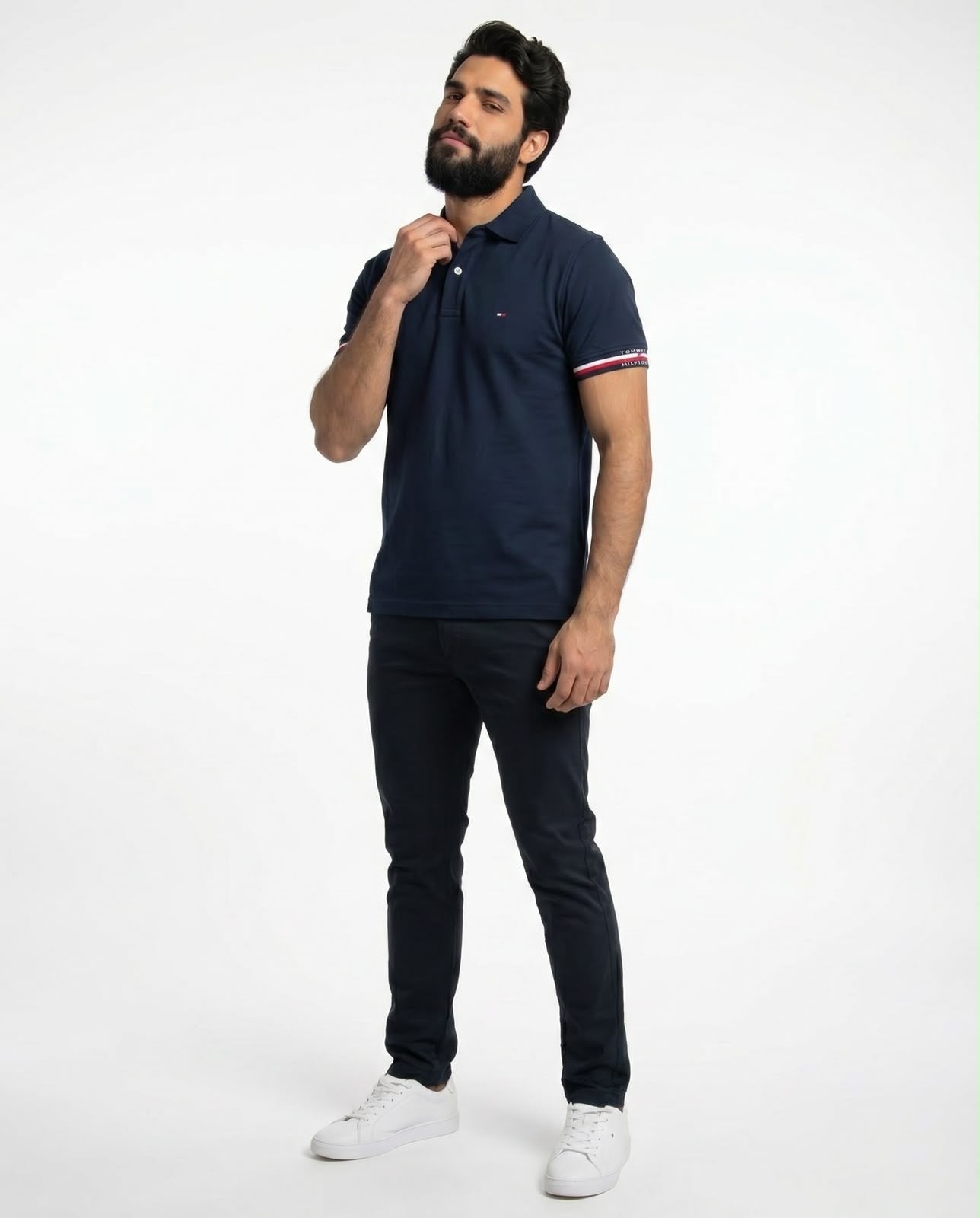 Camisa Gola Polo TH Sleeve Stripe - Azul Marinho