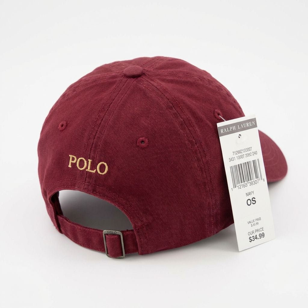 Boné Polo RL Classic - Bordô Small Pony Cáqui