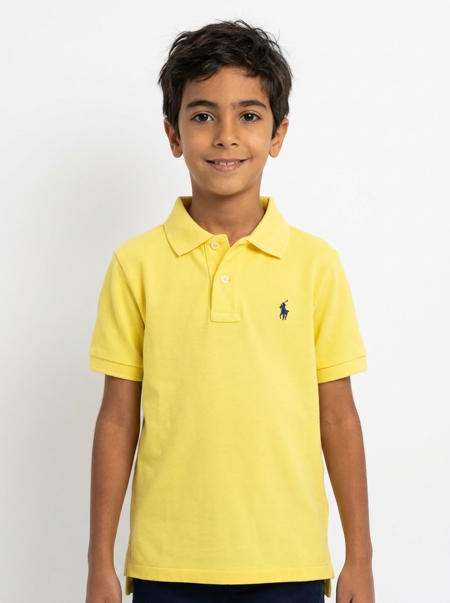 Camisa Gola Polo Infantil RL - Amarela Small Pony Azul
