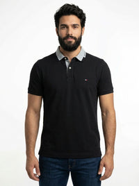 Camisa Gola Polo TH Trademark Contrast - Preta