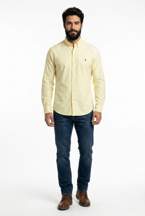 Camisa Social Lisa RL Manga Longa - Amarela