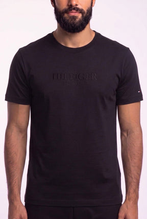Camiseta TH Coopers Embroidery Tone - Preta
