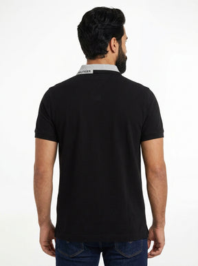 Camisa Gola Polo TH Trademark Contrast - Preta