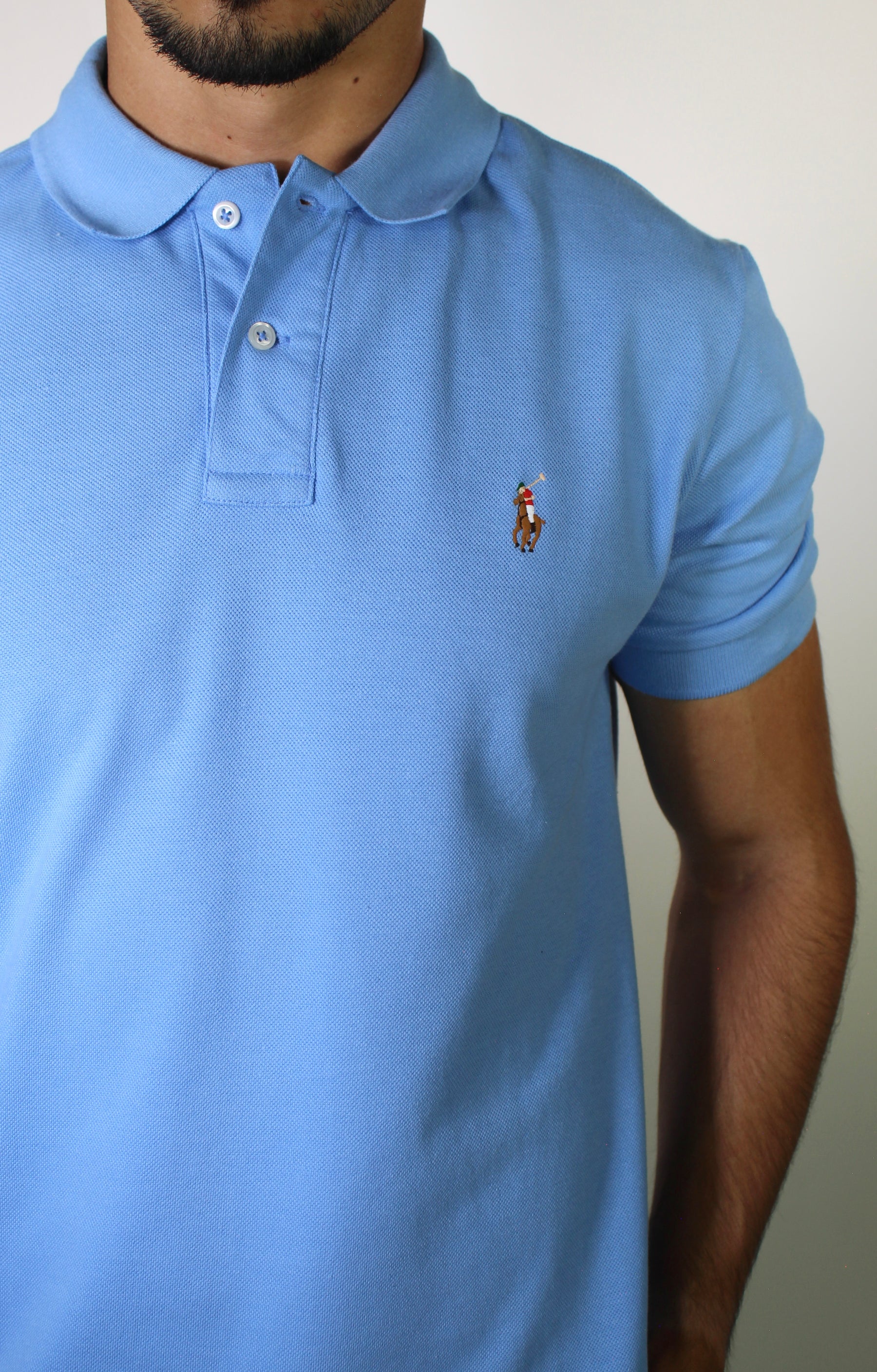 Camisa Gola Polo RL - Azul Celeste Small Pony Colorido