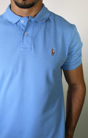 Camisa Gola Polo RL - Azul Celeste Small Pony Colorido
