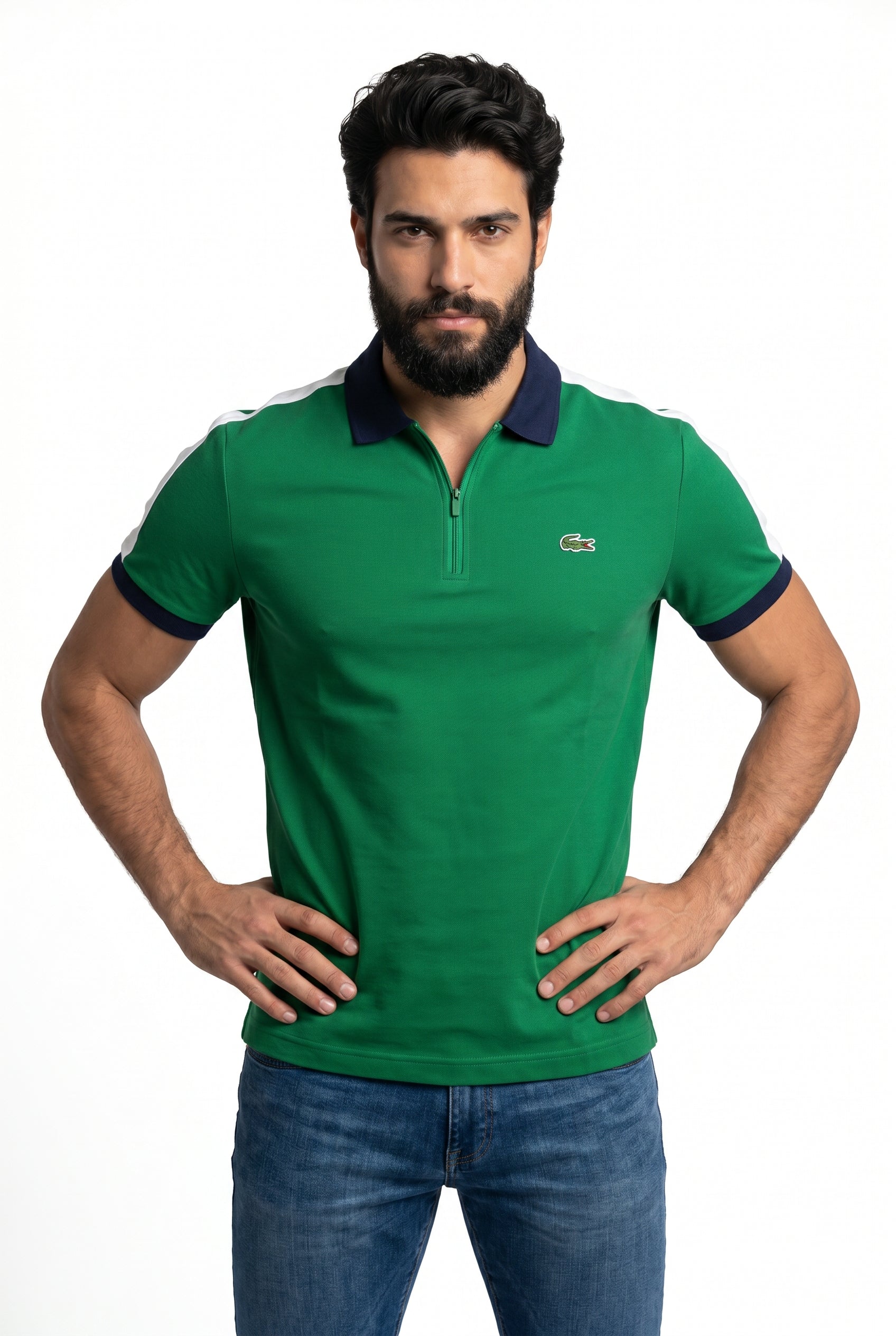Camisa Gola Polo LCT Legacy Contrast Zip - Verde