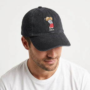 Boné Polo RL Golf Bear - Preto Estonado