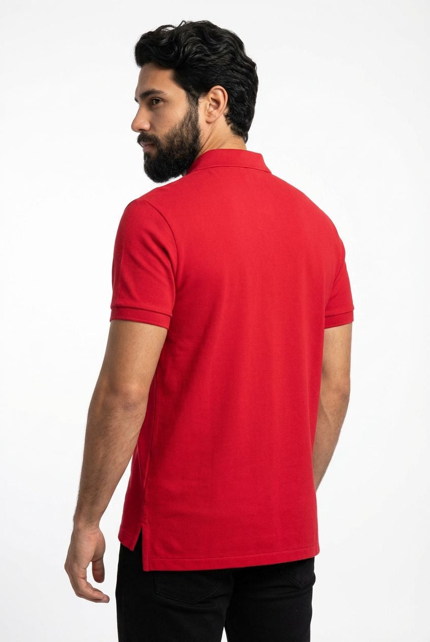 Camisa Gola Polo RL - Vermelha Small Pony Azul