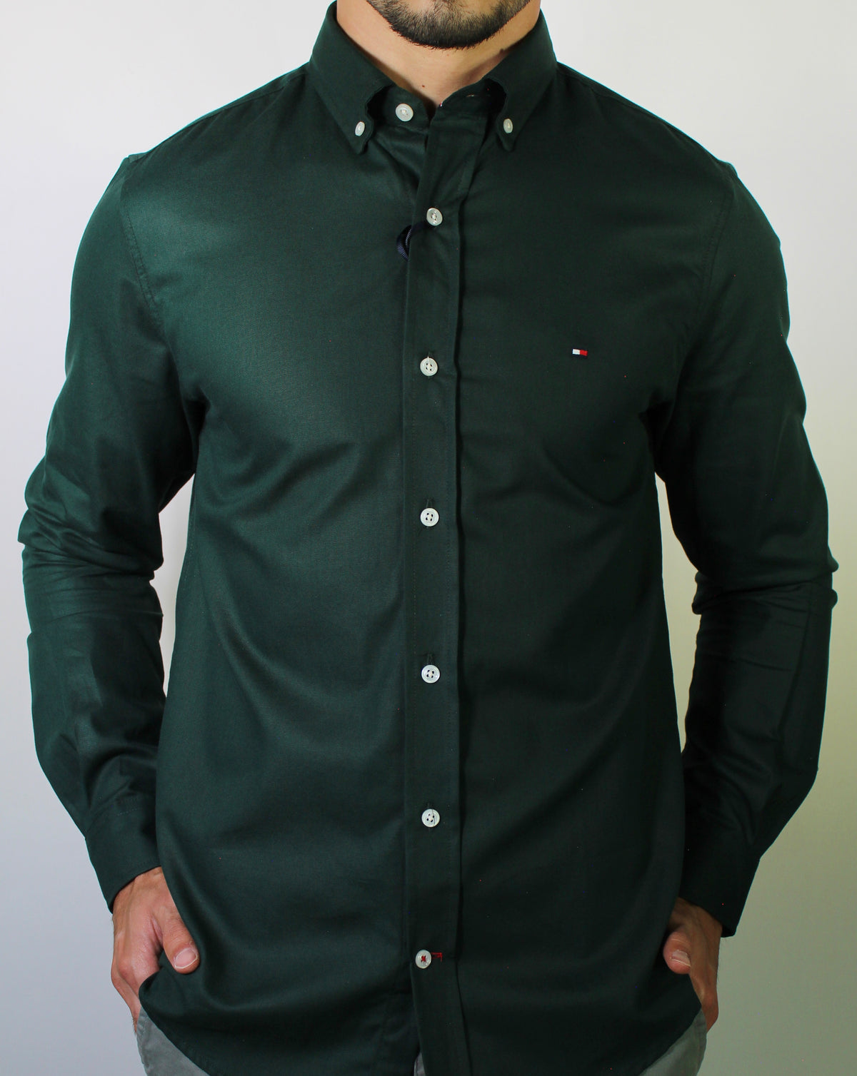 Camisa Social Lisa Manga Longa TH Classic  - Verde Floresta