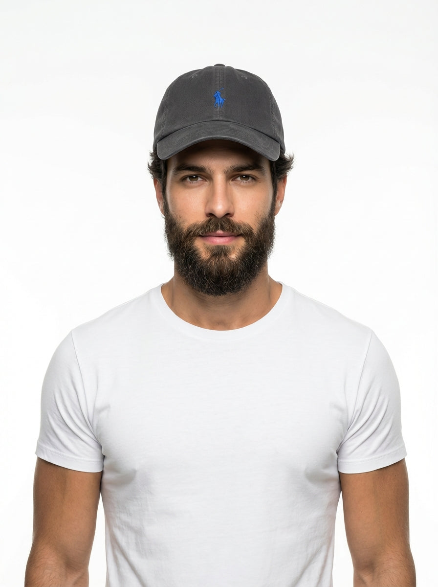 Boné Polo RL Classic - Chumbo Small Pony Azul