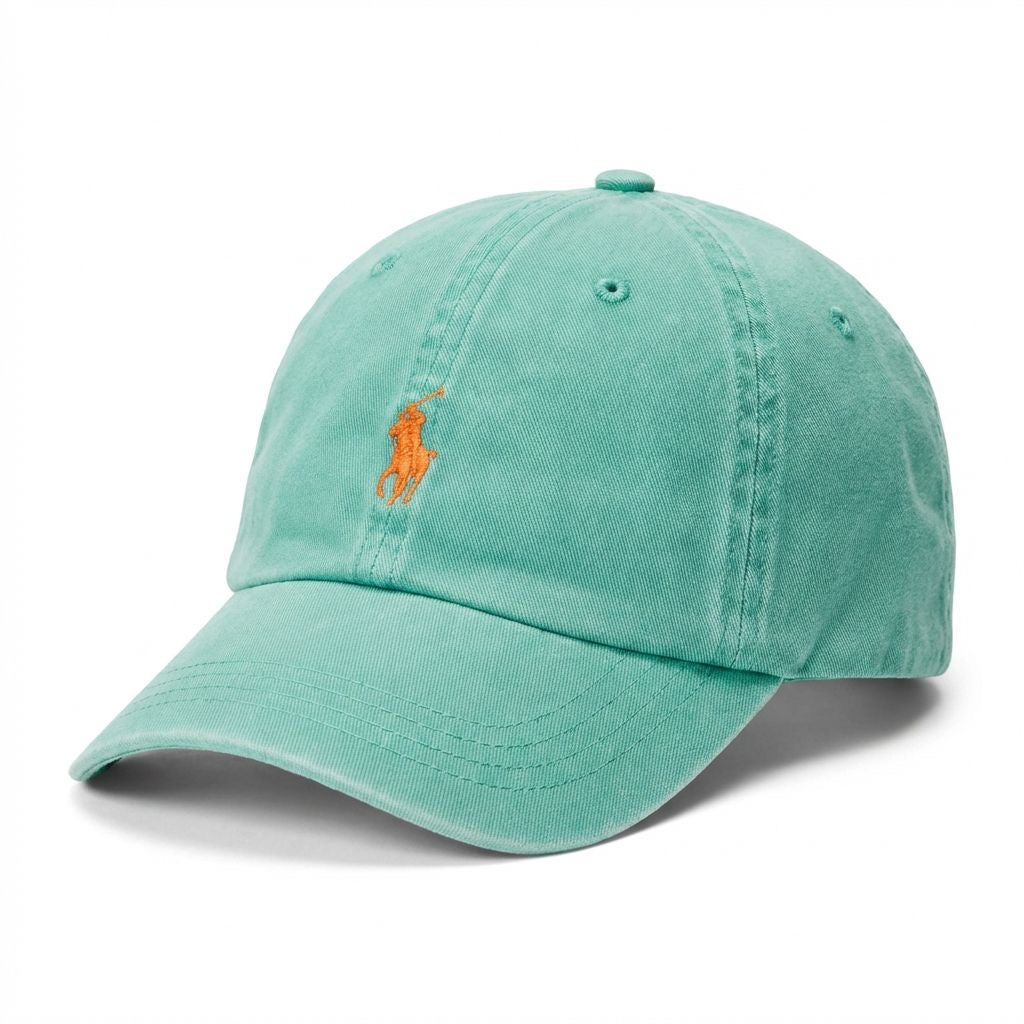 Boné Polo RL Classic - Verde Água Small Pony Laranja
