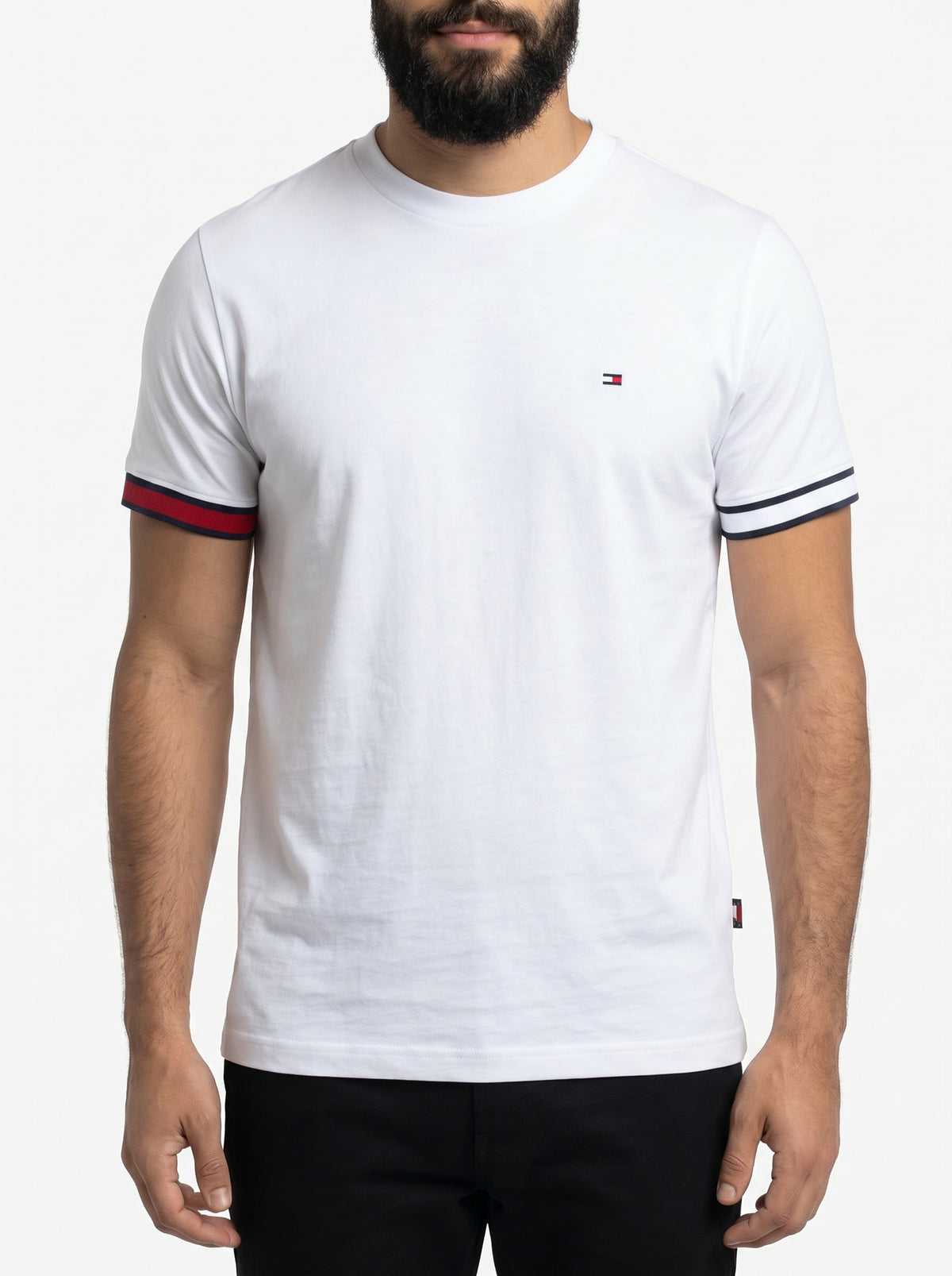 Camiseta TH Minimalist Sleeve Stripe - Off White