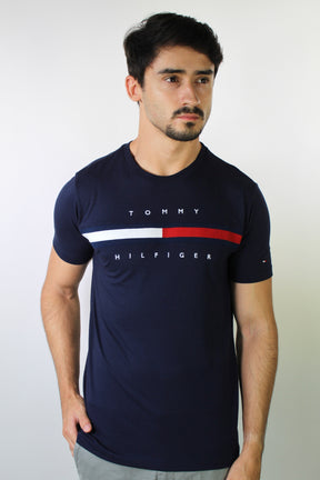 Camiseta TH Flag Stripe - Azul Marinho