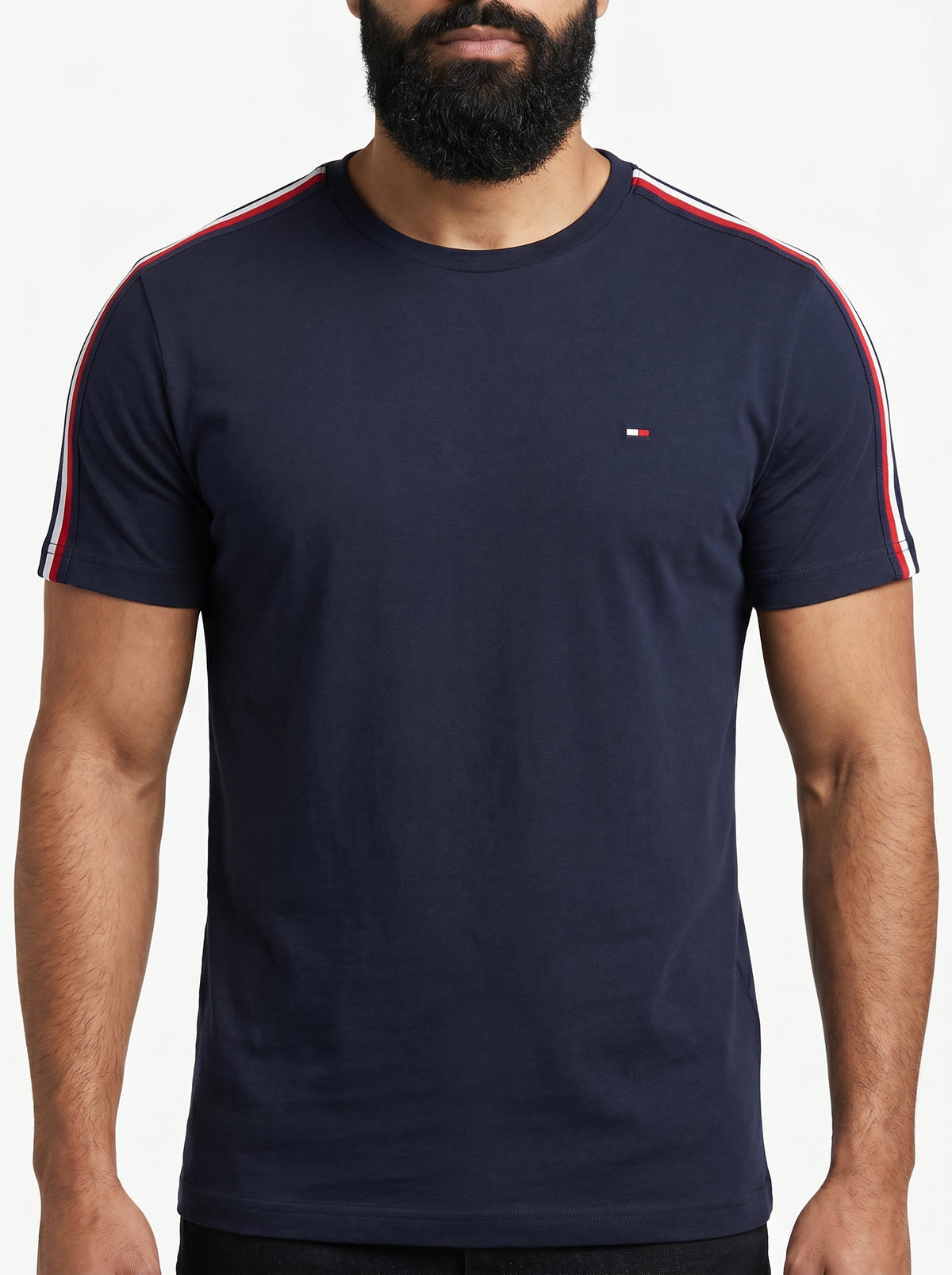 Camiseta TH Shoulder Stripe - Azul Marinho