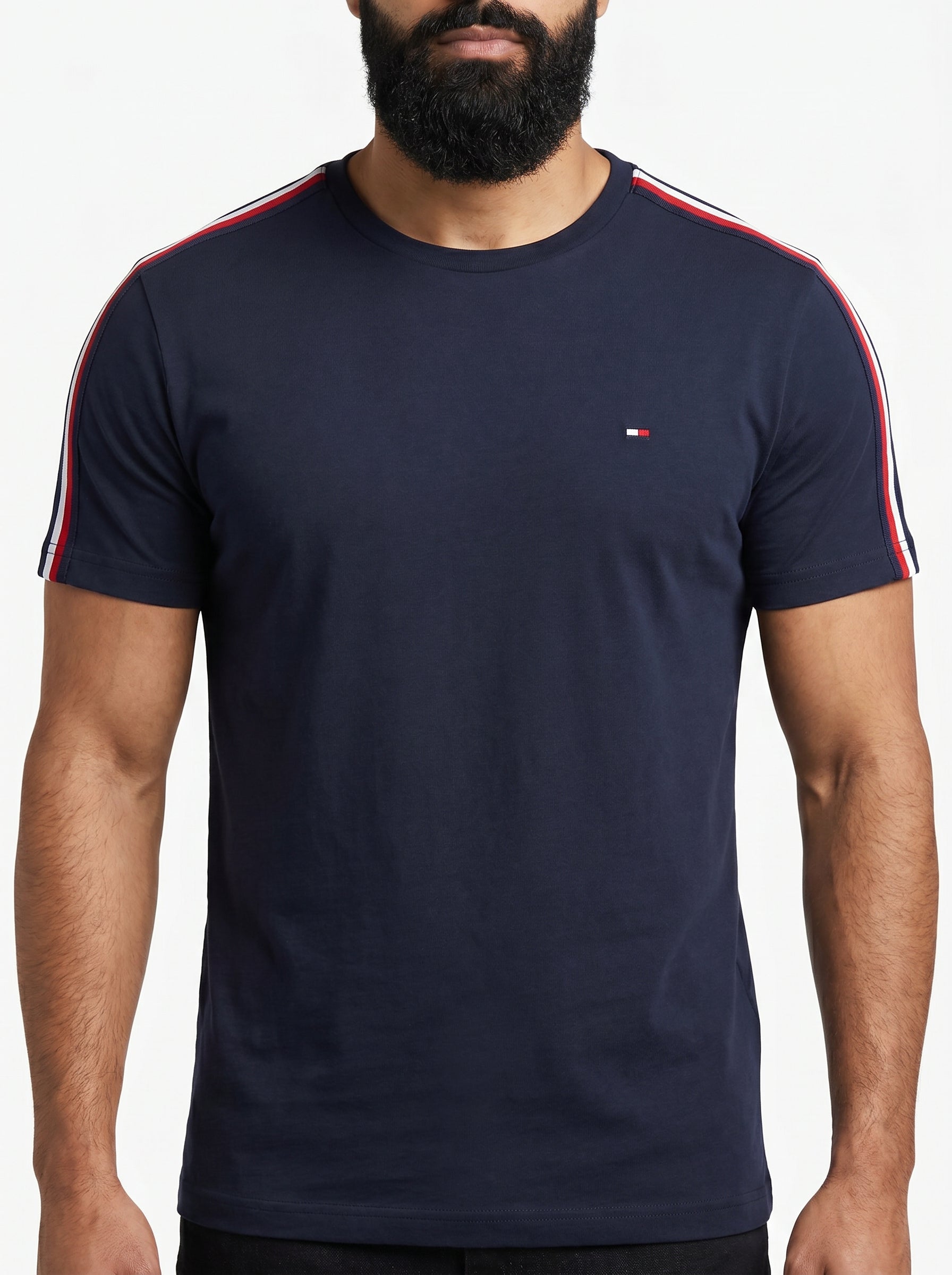 Camiseta TH Shoulder Stripe - Azul Marinho