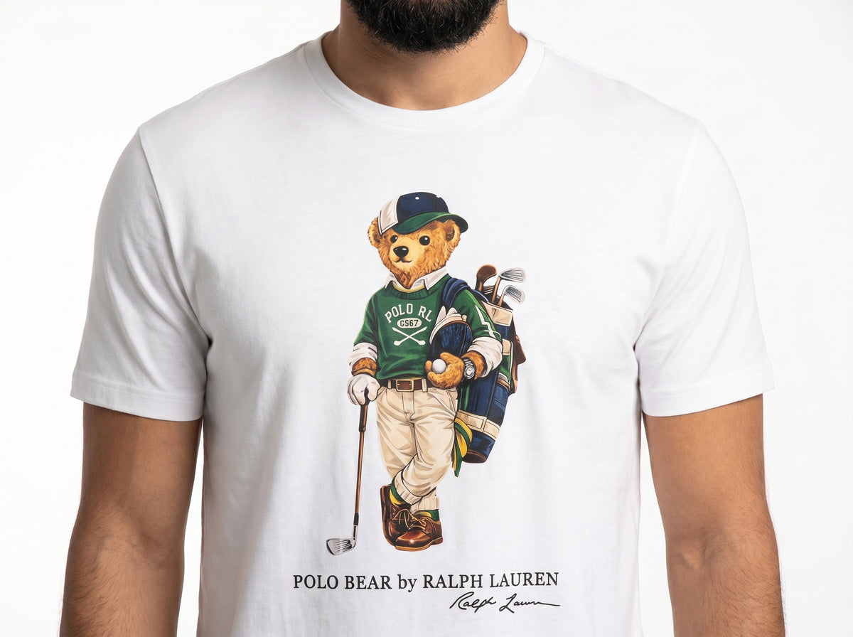Camiseta RL Iconic Bear Golf Club - Branca