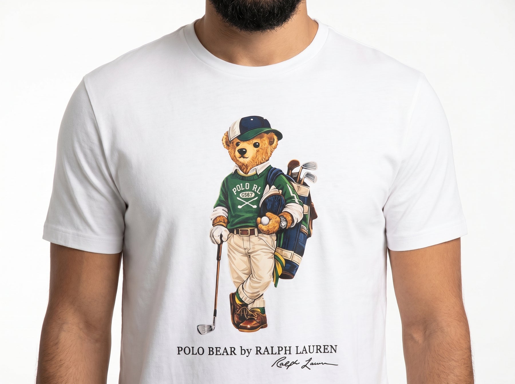 Camiseta RL Iconic Bear Golf Club - Branca