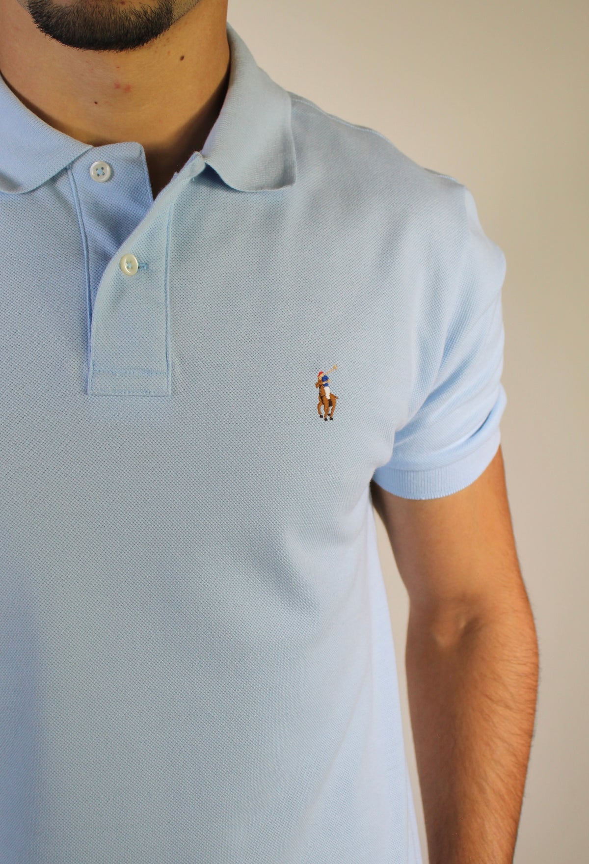 Camisa Gola Polo RL - Azul Claro Small Pony Colorido
