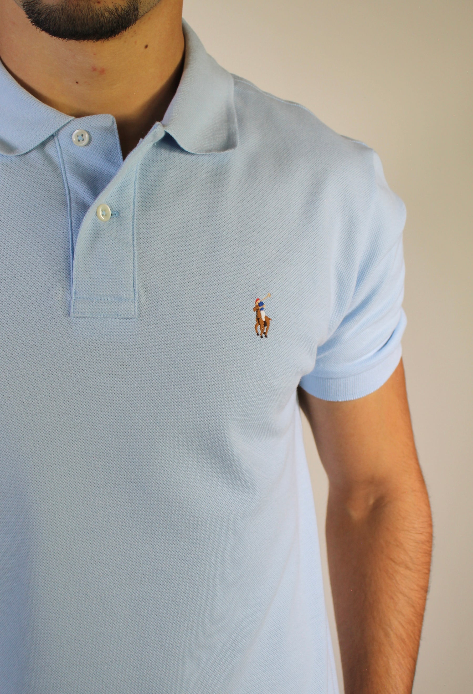 Camisa Gola Polo RL - Azul Claro Small Pony Colorido