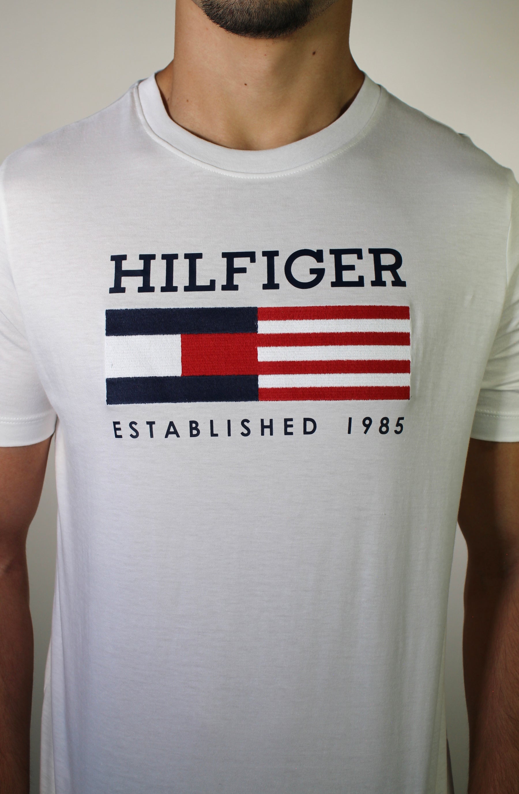Camiseta TH Hilfiger Established 1985 USA Flag - Branca