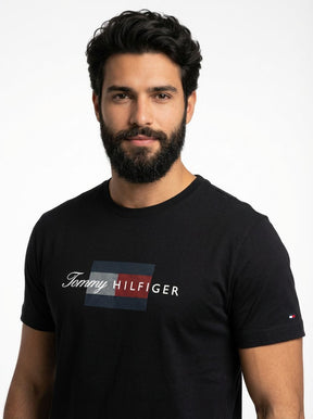 Camiseta TH Grid Flag Urban Concept - Preta