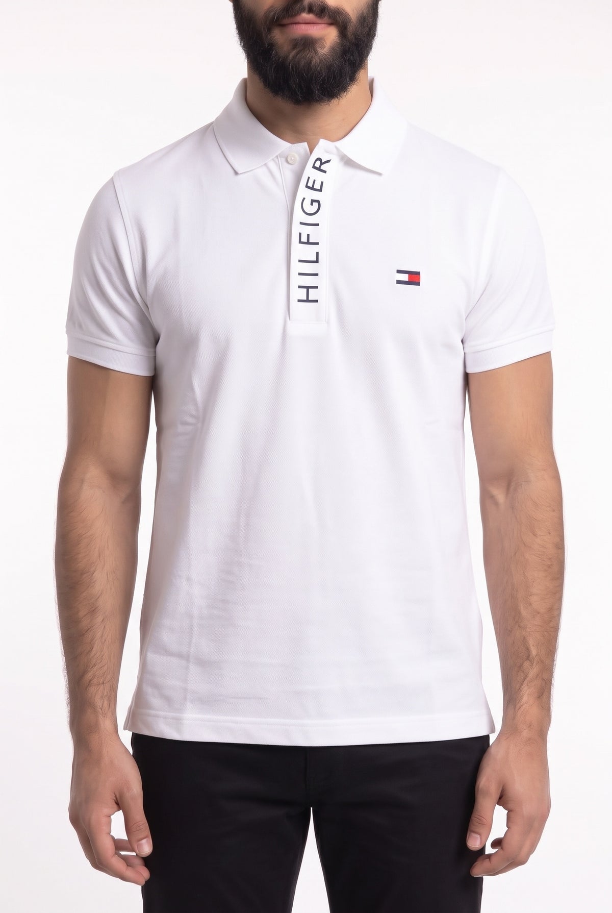 Camisa Gola Polo TH Statement Line - Branca