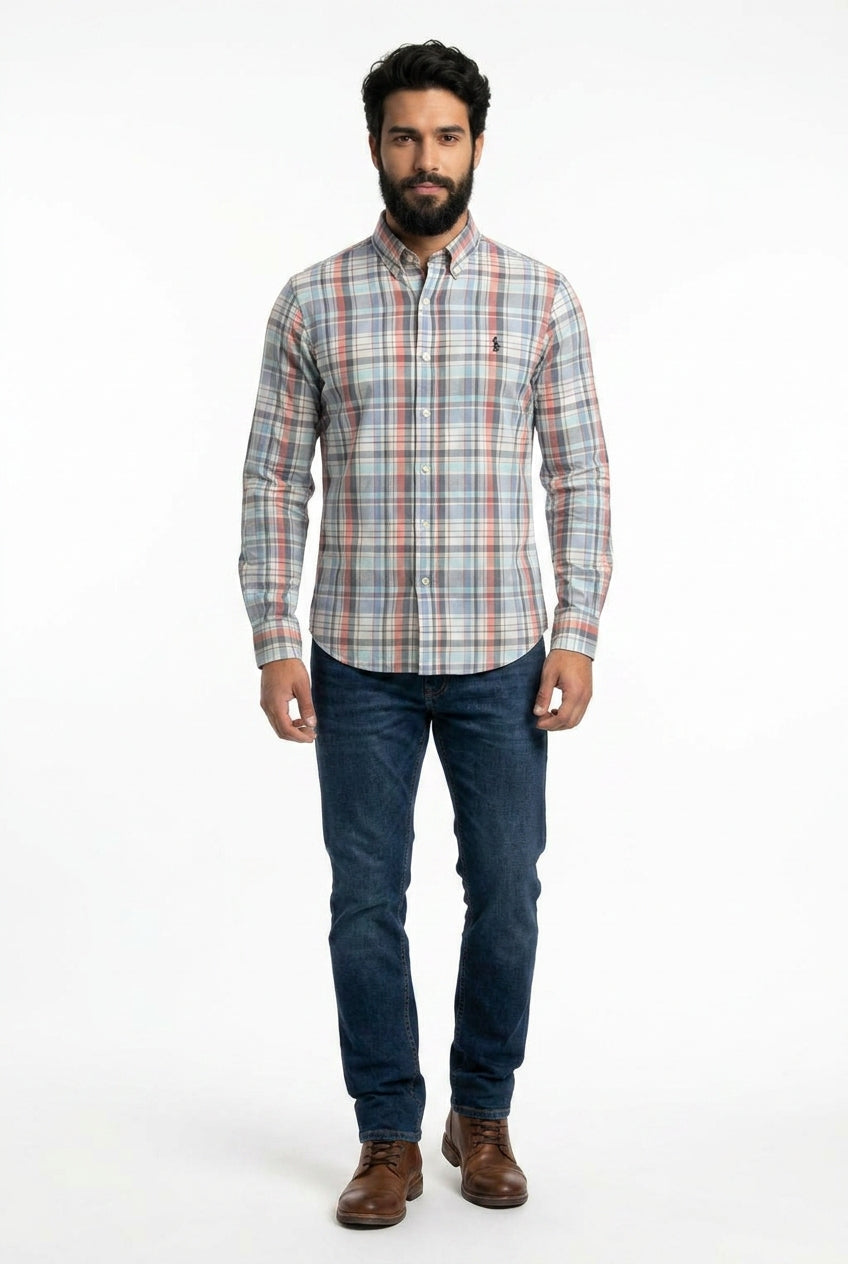Camisa Social RL Manga Longa - Xadrez Grid Vintage