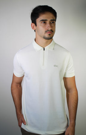Camisa Gola Polo LCT Front Zipper - Off White