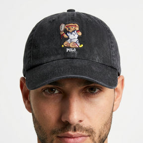 Boné Polo RL Tennis Bear - Preto Estonado