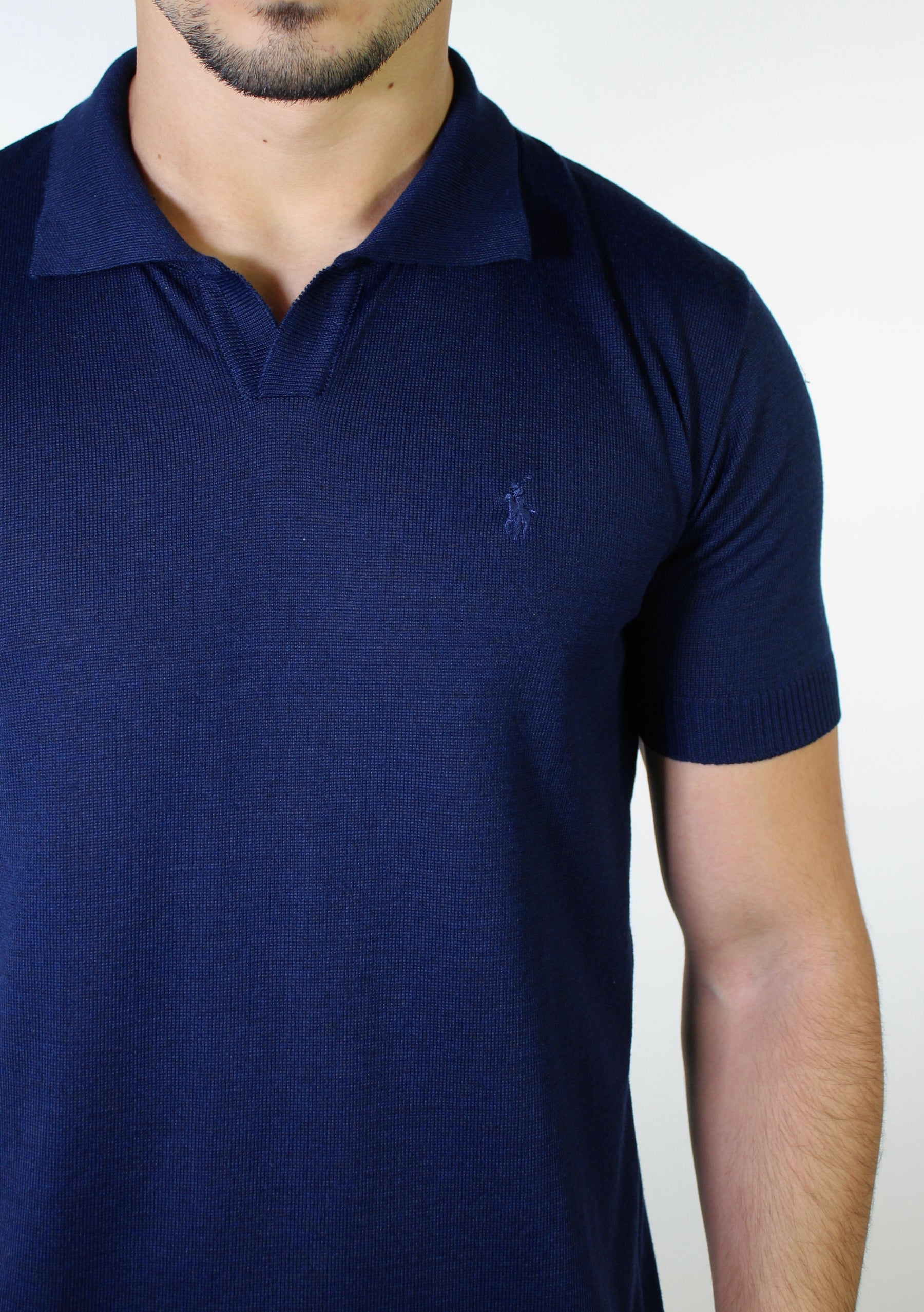 Camisa RL Polo Tricot Gola V - Azul Marinho