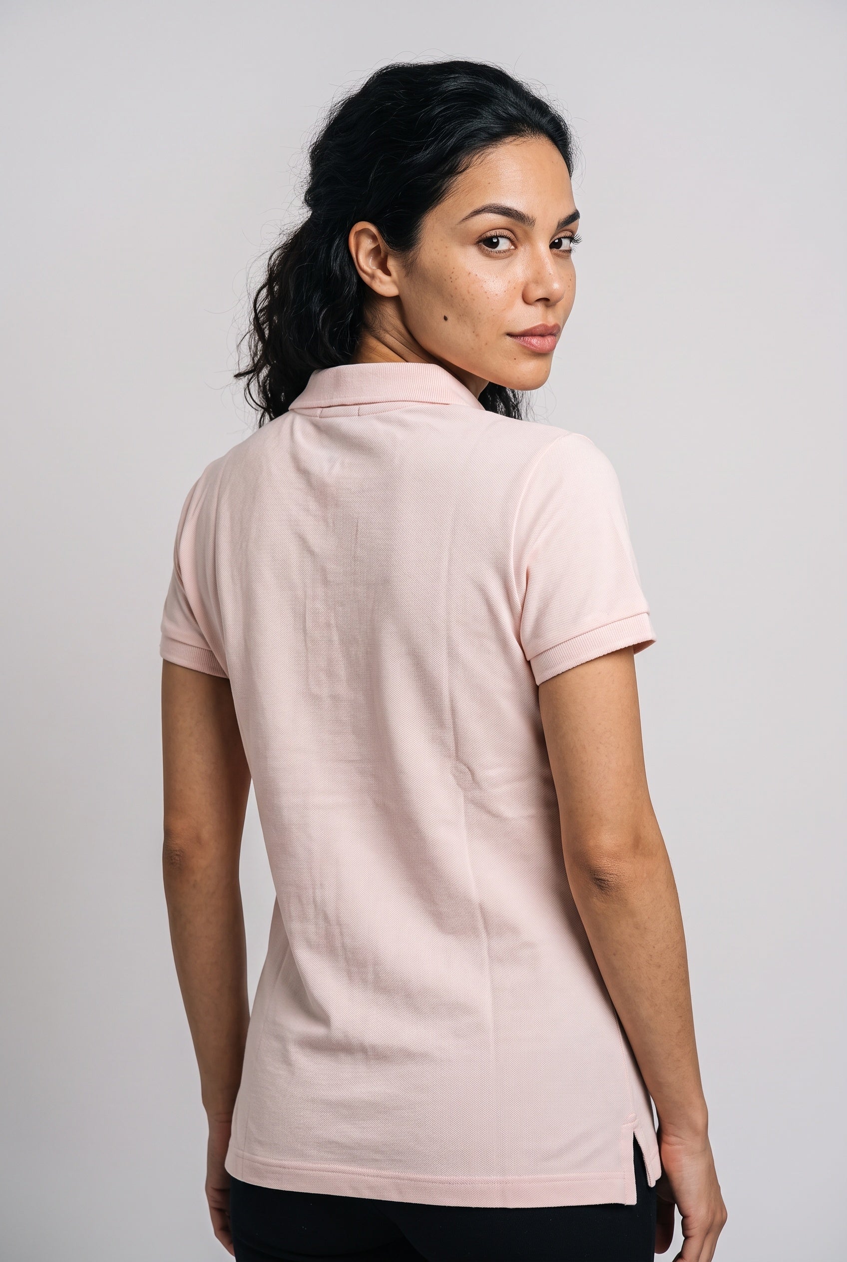 Gola Polo Feminina RL Palm Club - Rosa Small Pony Azul Marinho