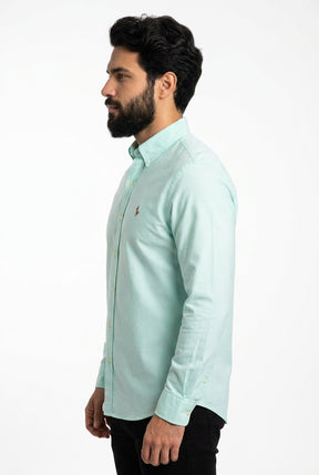 Camisa Social Lisa RL Manga Longa - Verde Água