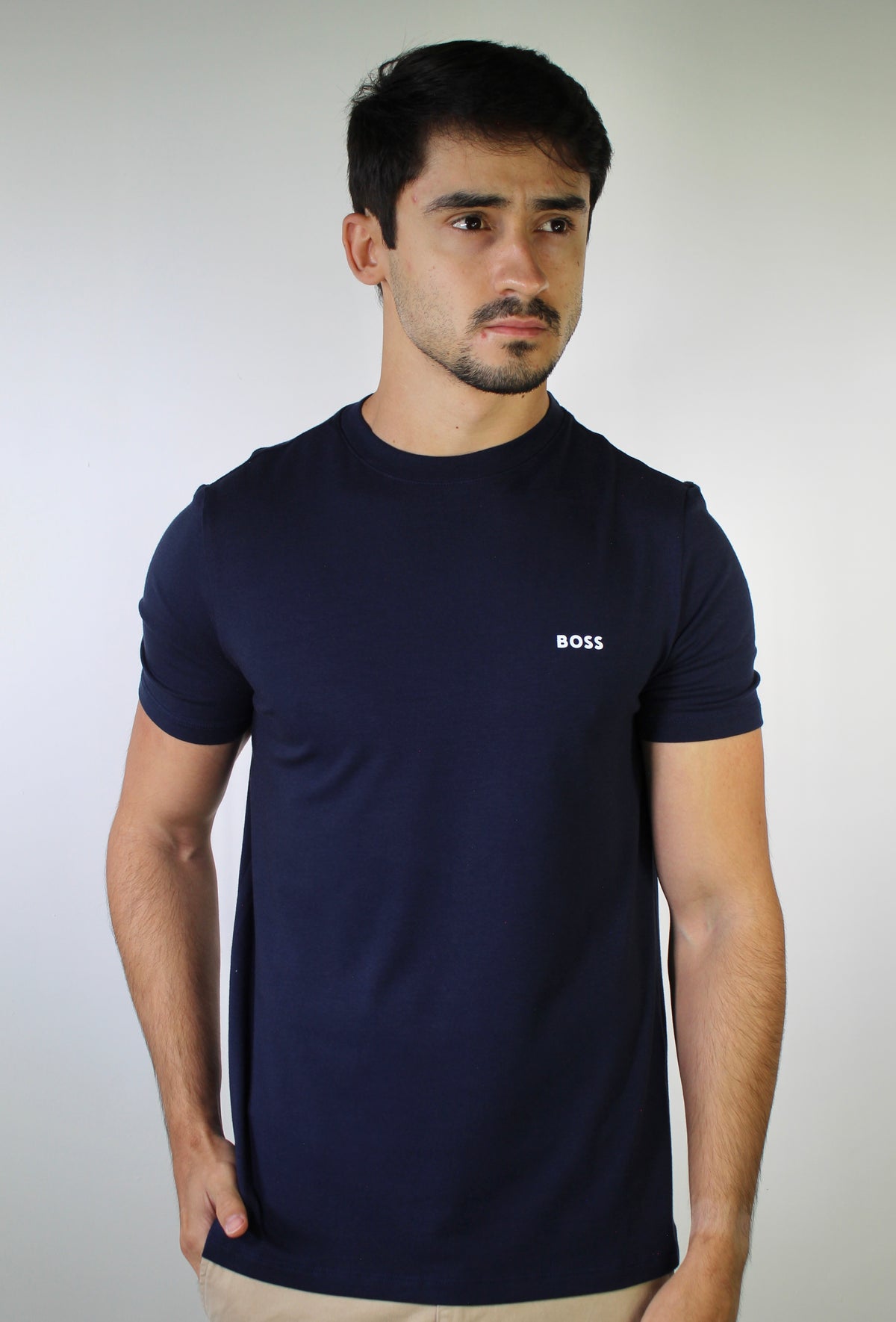 Camiseta Boss Minimalist Side Logo - Azul Marinho