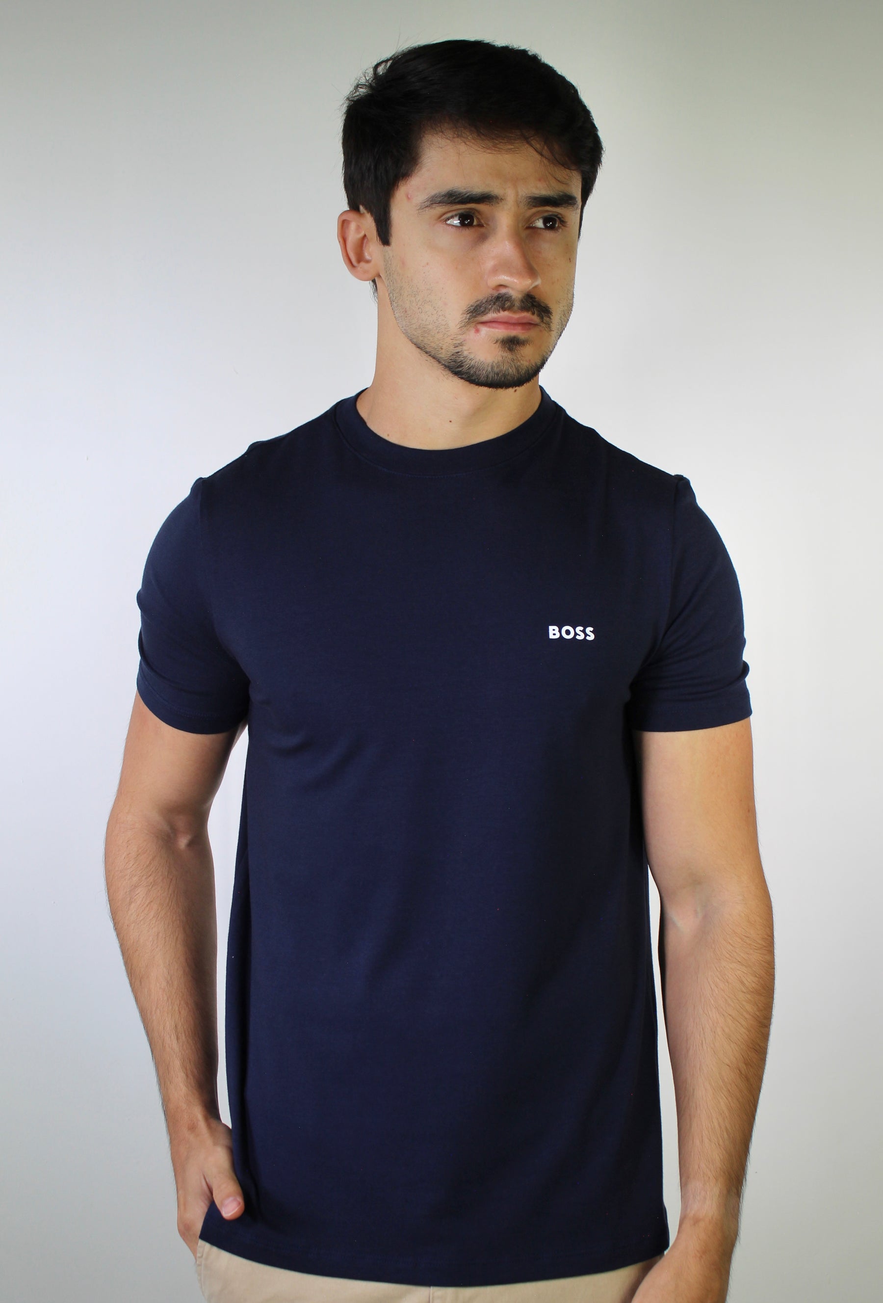 Camiseta Boss Minimalist Side Logo - Azul Marinho