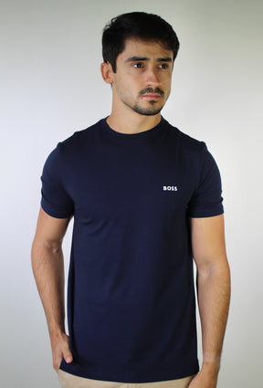 Camiseta Boss Minimalist Side Logo - Azul Marinho