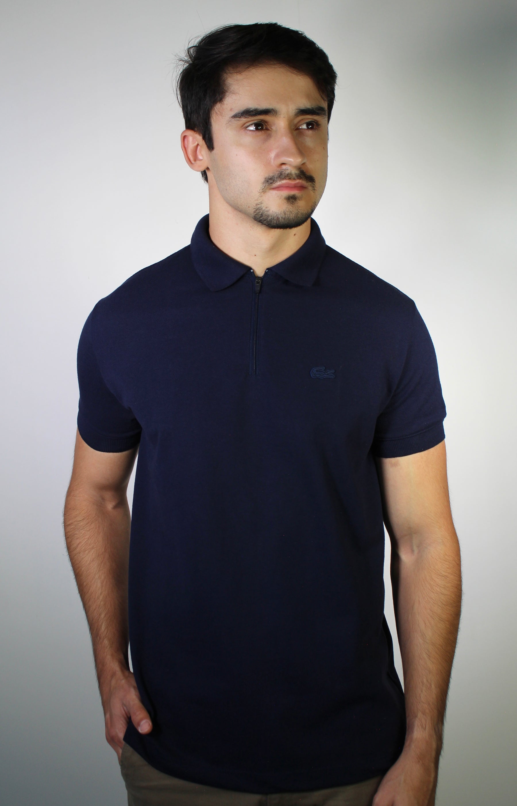 Camisa Gola Polo LCT Front Zipper - Azul Marinho