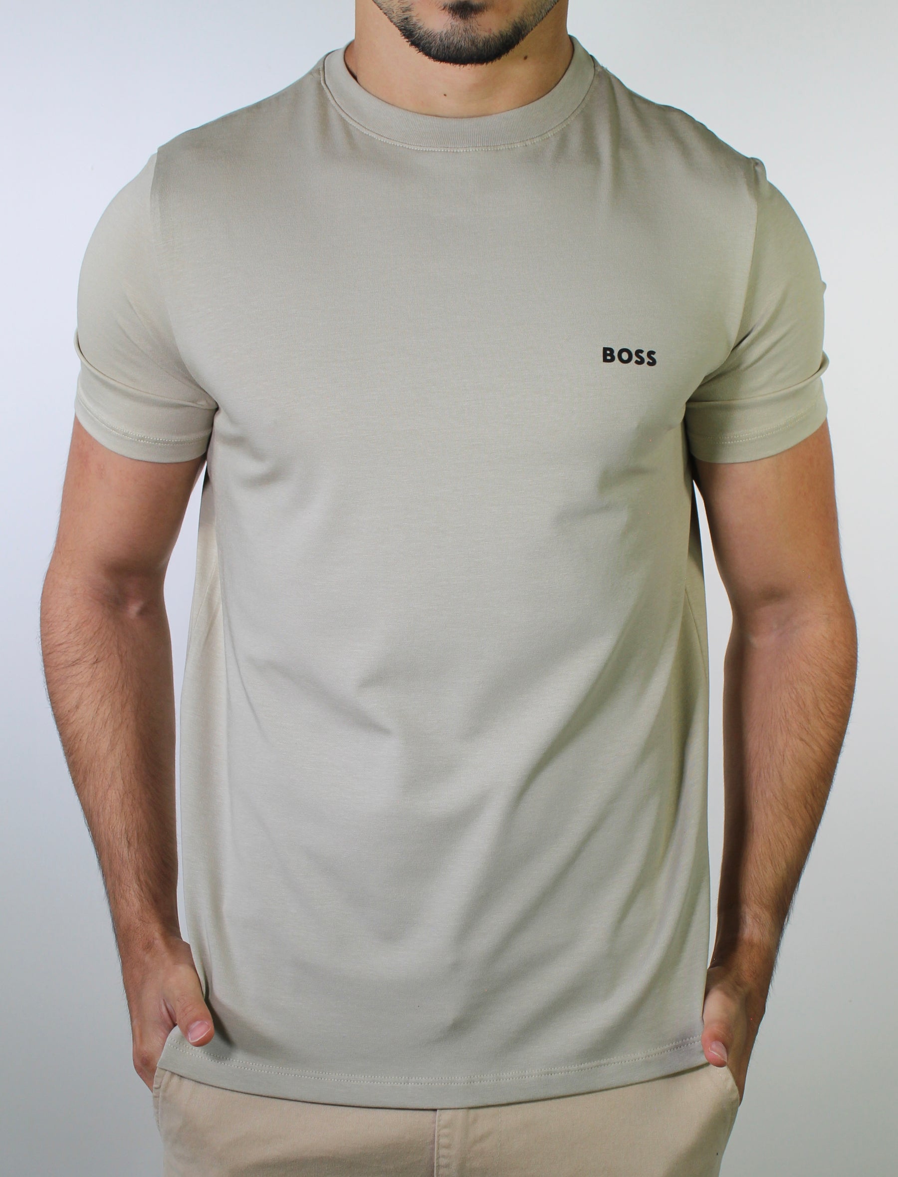Camiseta Boss Minimalist Side Logo - Cáqui