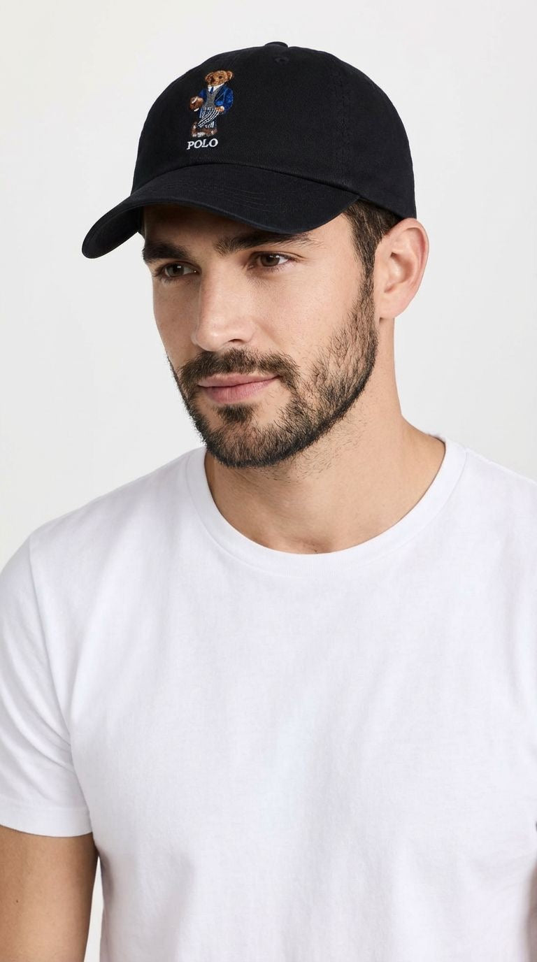Boné Polo RL Suit Style Bear - Preto